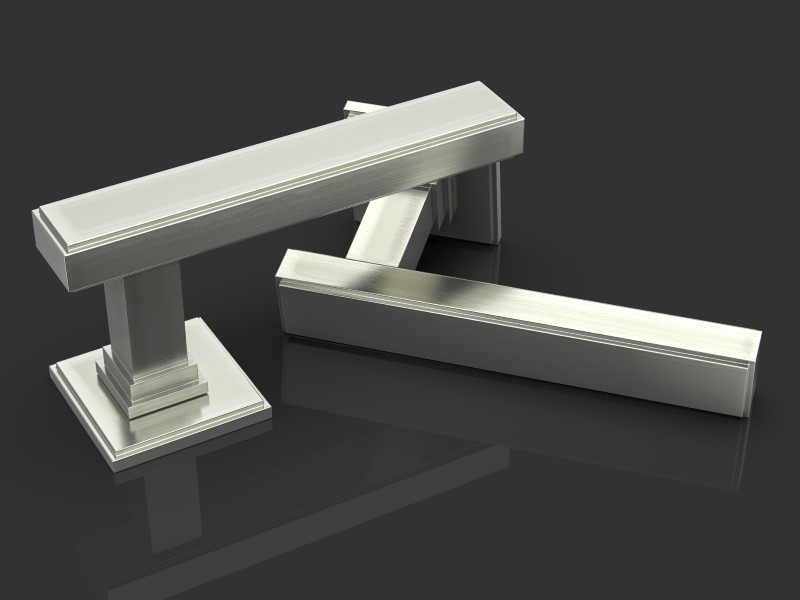 Дверная ручка на розетке Oliver Knights Breunor LH матовый никель