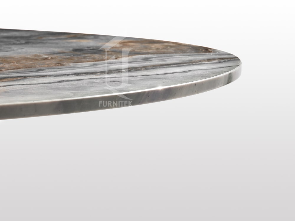 Стол обеденный Ar-Deco Furnitek FG-014 из латуни столешница натуральный мрамор