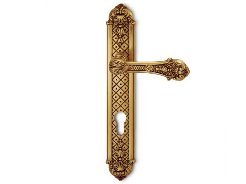 Дверная ручка на планке Salice Paolo DAMASCO 4286 французское золото