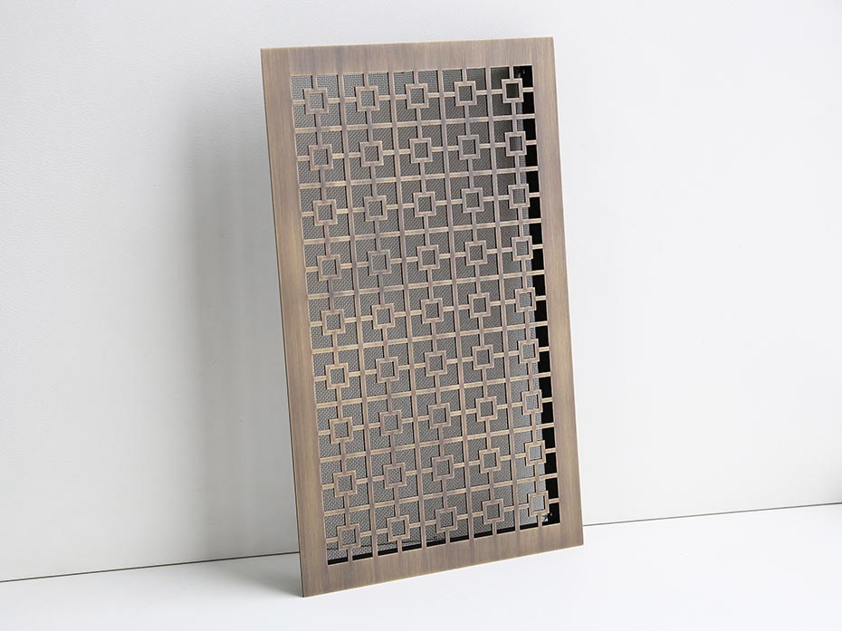 Решетка металлическая латунная Furnitek fg-30001 матовая бронза