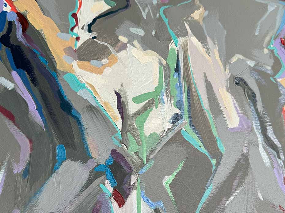 Картина на холсте маслом "Предновогодняя"