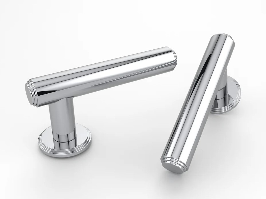 Дверная ручка на розетке Oliver Knights Ginglain полированный никель