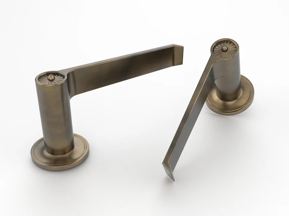 Дверная ручка на розетке Oliver Knights Origins LH античная латунь