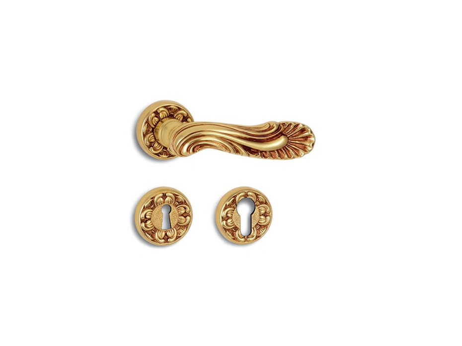 Дверная ручка на розетке Salice Paolo BRUGES 3330 POV античная латунь с патиной