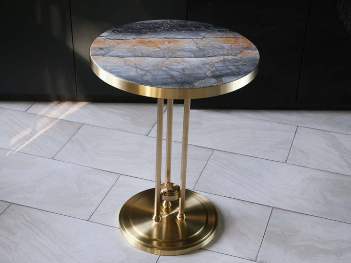 Стол кофейный круглый FURNTEK FG-056 матовая латунь