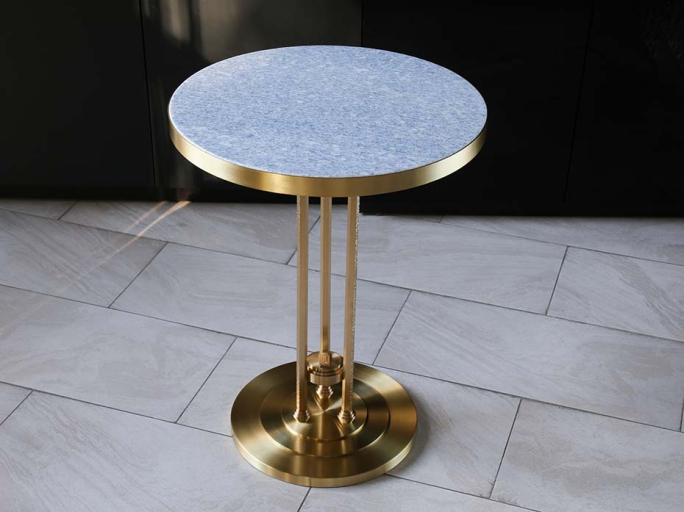 Стол кофейный круглый FURNITEK FG-057 матовая латунь