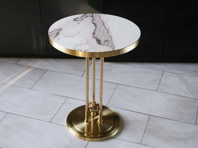 Стол кофейный круглый FURNITEK FG-058 матовая латунь