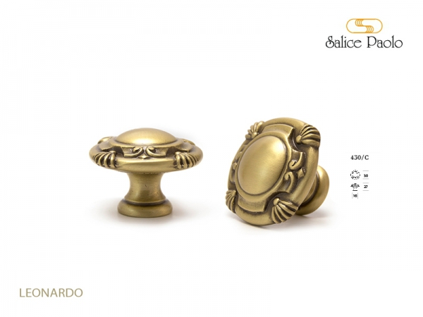 Мебельная ручка Salice Paolo LEONARDO 430 античная латунь