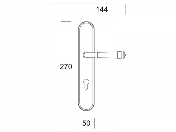 Дверная ручка на планке Salice Paolo BORBONE 2021 из никеля