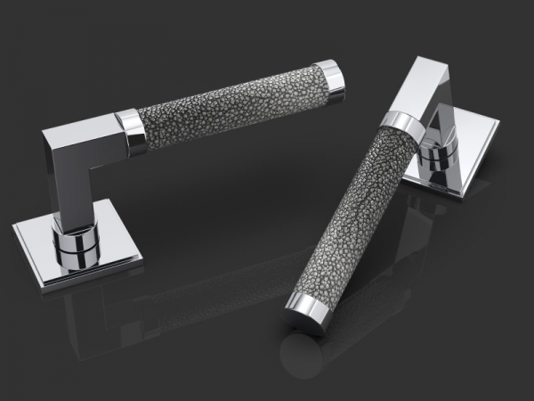 Дверная ручка на розетке Oliver Knights Evrat полированный никель