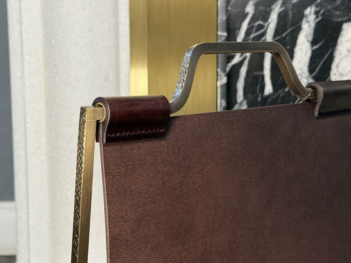 Каминный набор с дровницей FURNITEK FG-01125 античная латунь