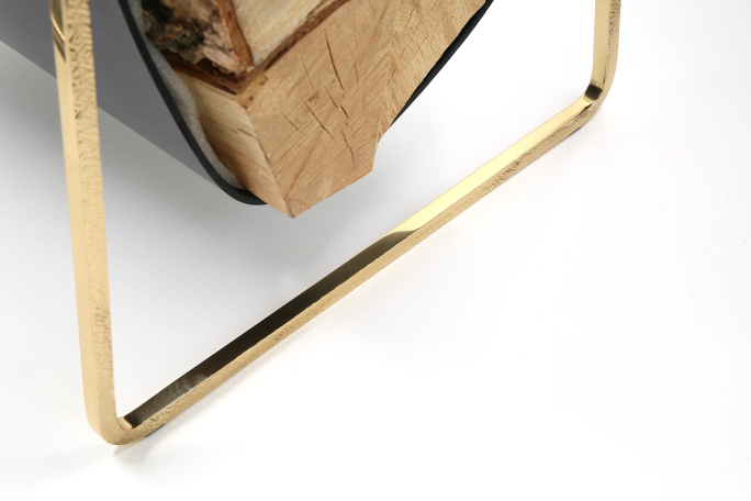 Дровница Фурнитек FG-12027 полированная латунь + чеканка