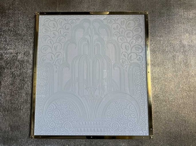 Картина со стеклом FURNITEK FG-301 в латунной раме фон белый