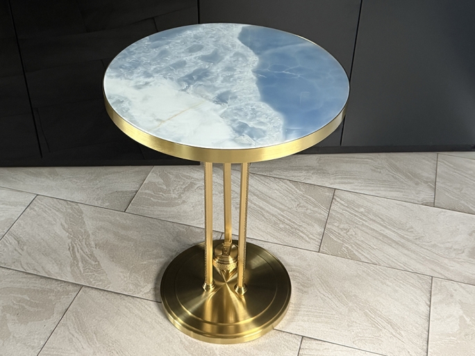 Стол кофейный Ar-Deco FG-078 круглый матовая латунь