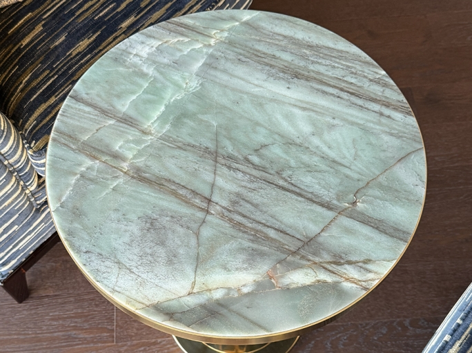 Столик кофейный Ar-Deco FG-054 круглый полированная латунь