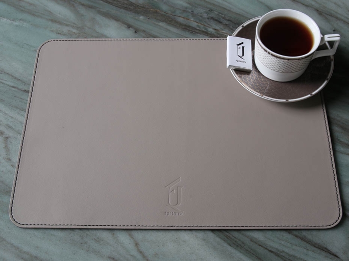 Сервировочная салфетка FURNITEK FG-03005 на стол из натуральной кожи и замши прямоугольная 410х290мм