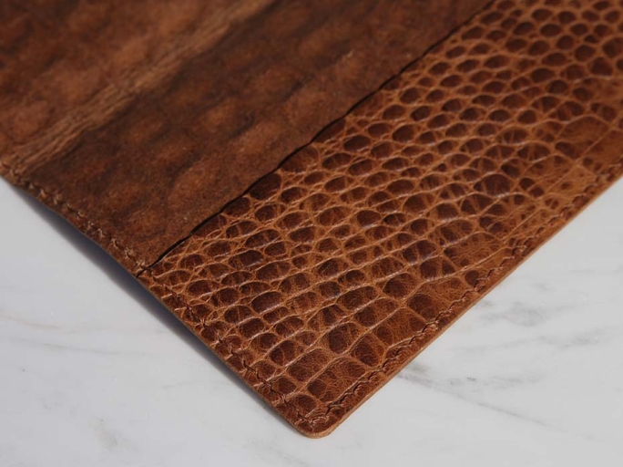 Обложка на паспорт FURNITEK модель FG-02018 из натуральной кожи цвет рыжий