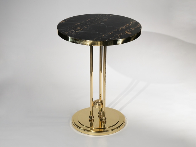 Стол кофейный Ar-Deco FG-066 круглый полированная латунь