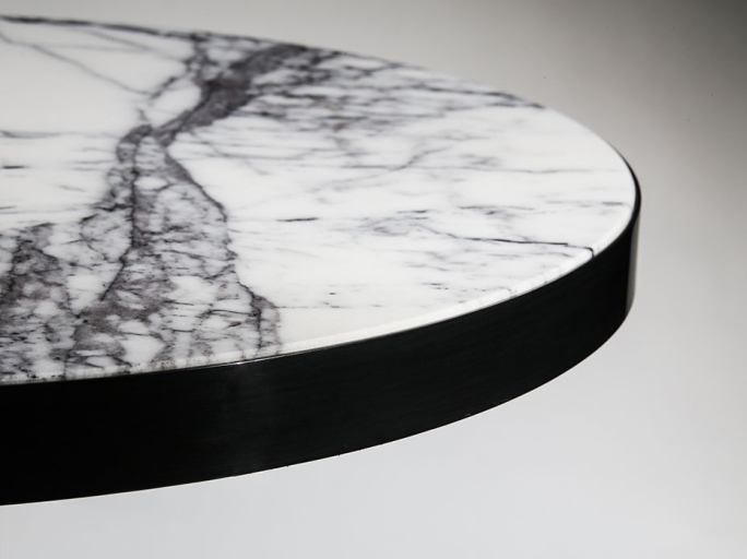 Стол кофейный Ar-Deco FG-067 круглый чернёная латунь с полировкой