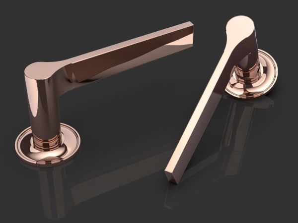 Дверная ручка на розетке Oliver Knights Lucan полированная медь