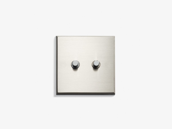 Выключатель Meljac M553 двойной Classique матовый хром