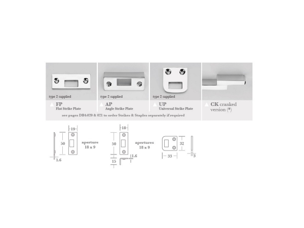 Шпингалет Frank Allart 6536D хром