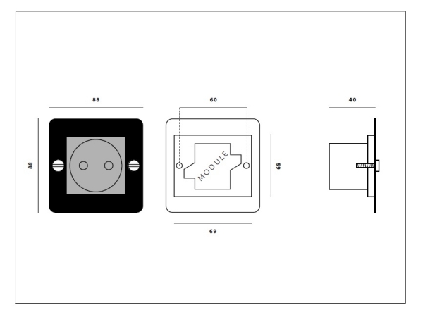 Розетка Buster & Punch одинарная 1G_Euro UK-MG-CO-1G-WH-A