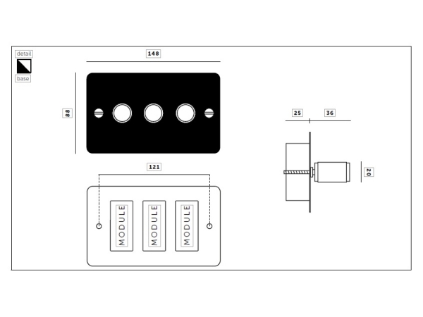 Диммер Buster & Punch тройной UK-DI-CO-3G-BL-A латунь чернёная 