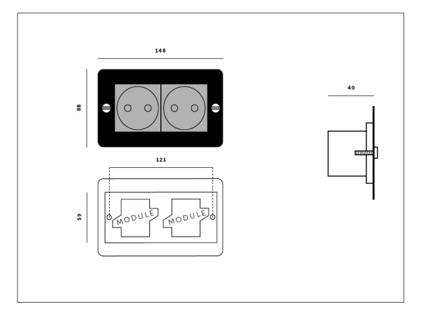 Розетка Buster & Punch двойная 2G_Euro UK-MG-CO-2G-ST-A хром