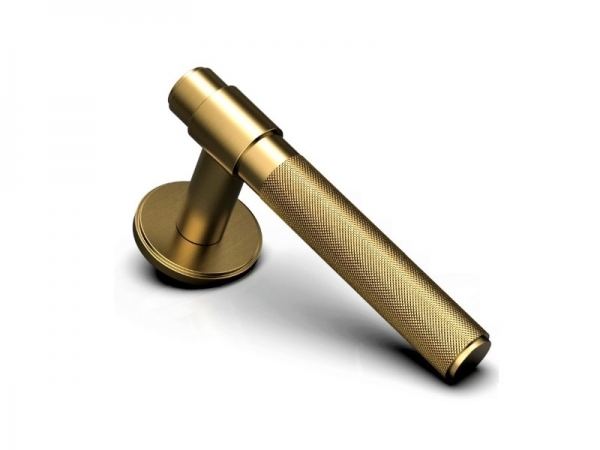 Дверная ручка на розетке Oliver Knights Carlos LH латунь матовая 