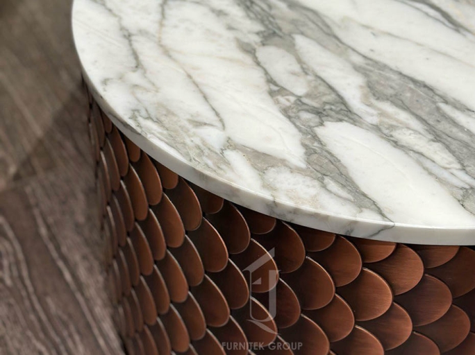 Столик журнальный круглый Ar-Deco FG-040 античная медь